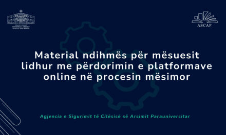 Material ndihmës për mësuesit lidhur me përdorimin e platformave online në proçesin mësimor