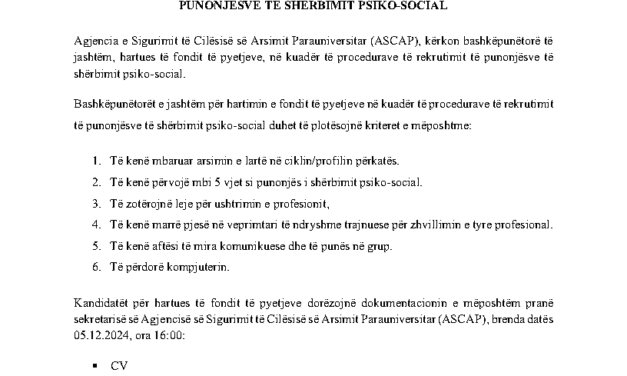 Njoftim për bashkëpunëtorë