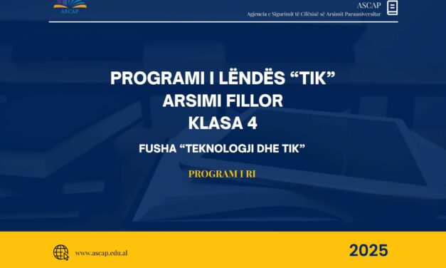 Programi mësimor TIK – Klasa e katërt