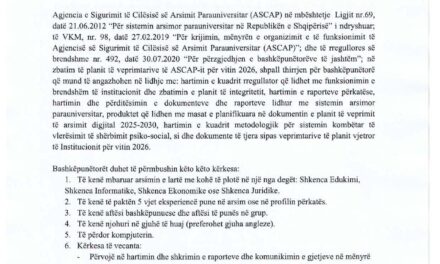 Njoftim pë bashkëpunëtorë