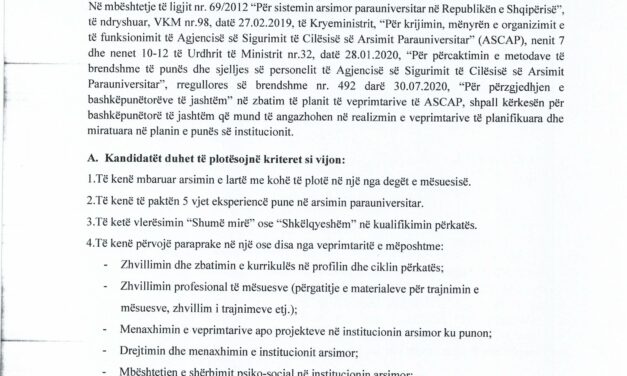 Njoftim pë bashkëpunëtorë